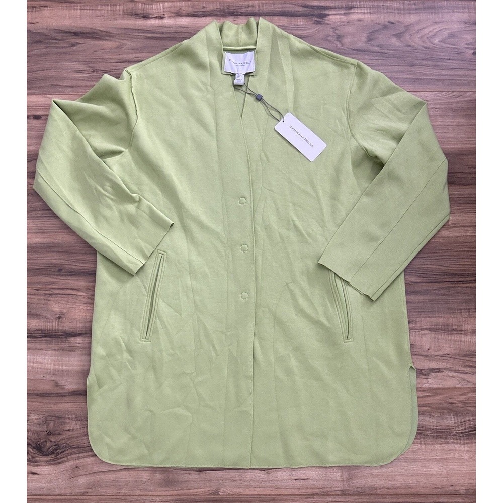Carolina Belle Montreal Button‎ Up Cardigan/ Sweater Size Large Green